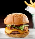 Cheese burger with a bacon Royalty Free Stock Photo