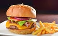 Cheese burger with a bacon Royalty Free Stock Photo