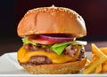 Cheese burger with a bacon Royalty Free Stock Photo