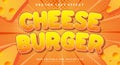 Cheese Burger editable text effect Template Royalty Free Stock Photo