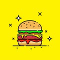 Cheese burger line icon