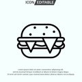 CHEESE BURGER line icon, outline vector logo illustration