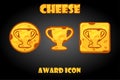 Cheese buttons with a reward icon for the game.