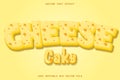 cheese cake 3d text effect editable text eps Royalty Free Stock Photo