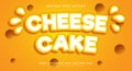 Cheese cake editable text effect Template Royalty Free Stock Photo