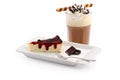 Cheese cake and iced coffee