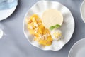 Cheese cake with mango Royalty Free Stock Photo