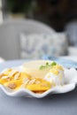 Cheese cake with mango Royalty Free Stock Photo