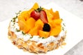 Cheese cake with mango Royalty Free Stock Photo