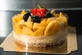 Cheese cake with mango Royalty Free Stock Photo