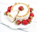 Cheese cake with strawberries Royalty Free Stock Photo