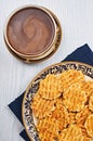 Cheese Caraway Crackers With Coffee Royalty Free Stock Photo