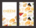 Cheese card template. Natural organic premium product design vector illustration