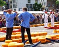 Cheese carriers at the cheese market