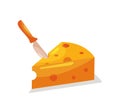 cheese cartoon. Hand drawn isolated vector illustration Royalty Free Stock Photo