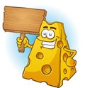 Cheese Character Holding a Sign