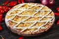 Cheese and chicken pizza Royalty Free Stock Photo