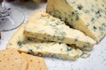 Cheese collection, English cow milk semi-soft, crumbly old stilton blue cheese