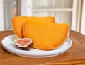 Cheese collection, French cheese mimolette made from cow milk