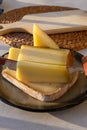 Cheese collection, French cow cheese comte, beaufort, abondance Royalty Free Stock Photo