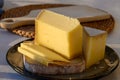 Cheese collection, French cow cheese comte, beaufort, abondance Royalty Free Stock Photo