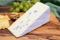Cheese collection, German creamy blue brie Cambozola soft cheese with blue mould