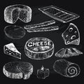 Cheese. Collection of graphic illustrations