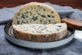 Cheese collection, piece of French blue cheese fourme d`ambert Royalty Free Stock Photo