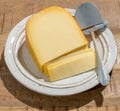 Cheese collection, piece of young Dutch gouda cheese made from cow milk in Netherlands