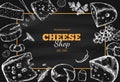 Cheese collection. Vector hand drawn 3