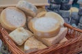 Cheese on the counter of the store Royalty Free Stock Photo