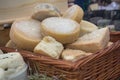 Cheese on the counter of the store Royalty Free Stock Photo