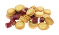 Cheese Crackers Sliced Sausage Side View Royalty Free Stock Photo