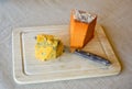 Cheese on a Cutting Board Royalty Free Stock Photo