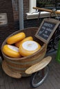 Cheese display in Haarlem Royalty Free Stock Photo