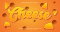 Cheese editable text effect Template Royalty Free Stock Photo
