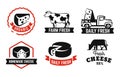 Cheese emblem black set for farm products