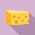 Cheese emmental icon, flat style
