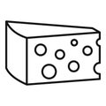 Cheese emmental icon, outline style