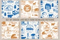 Cheese family and milk farm seamless pattern or background. Fabric, textile, wallaper with block cheese, sheep lacaune Royalty Free Stock Photo