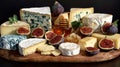 Cheese and Fig Platter Royalty Free Stock Photo