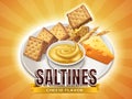 Cheese flavor saltines Royalty Free Stock Photo