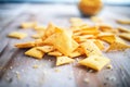 cheese-flavored crackers in a pile Royalty Free Stock Photo