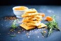 cheese-flavored crackers in a pile Royalty Free Stock Photo