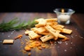 cheese-flavored crackers in a pile Royalty Free Stock Photo