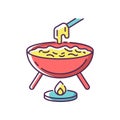 Cheese fondue RGB color icon