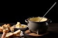 Cheese fondue tasty dish. Generate ai