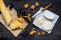 Cheese French Bread And Fruits Royalty Free Stock Photo