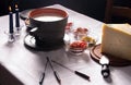 Cheese French fondue Royalty Free Stock Photo