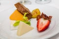 Cheese and Fruit Plate with Strawberry Royalty Free Stock Photo